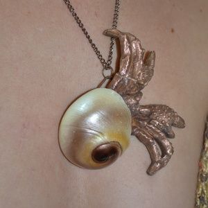 TVD Copper Electroformed Crab Necklace